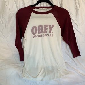 Obey Baseball T Shirt